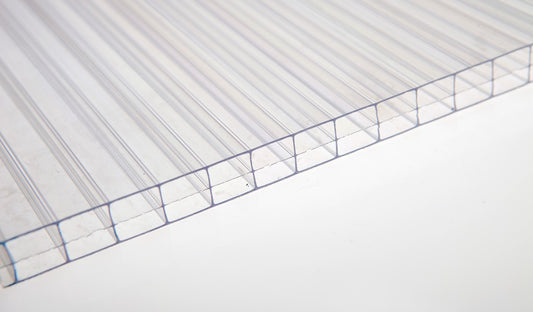 9/16 in. (14 mm) 34.5 in. x 96 in. Polycarbonate Clear triple-wall hollow sheets