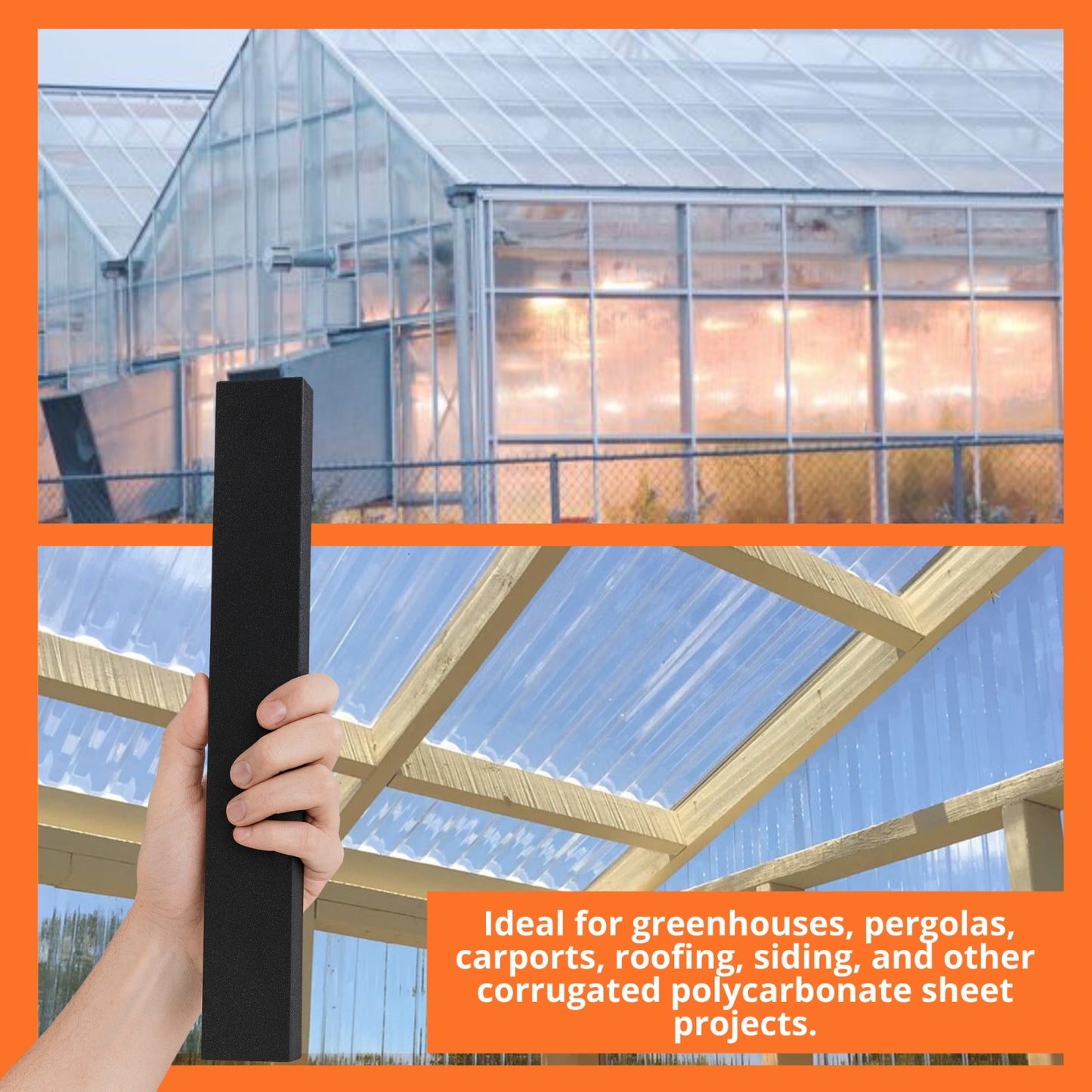 Closure strips - Vertical Corrugated polycarbonate panels
