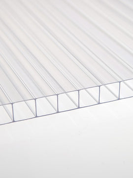 1/4  in. (6 mm) 48 in. x 96 in. Polycarbonate Clear twin-wall hollow sheet